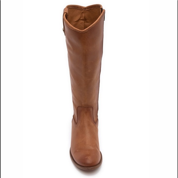 Frye Melissa Button Inside Zip Leather Boot COGNAC/BROWN Color NEW - Picture 4 of 12